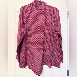 New York Laundry Pink and black asymmetrical Sweatshirt Size 1X